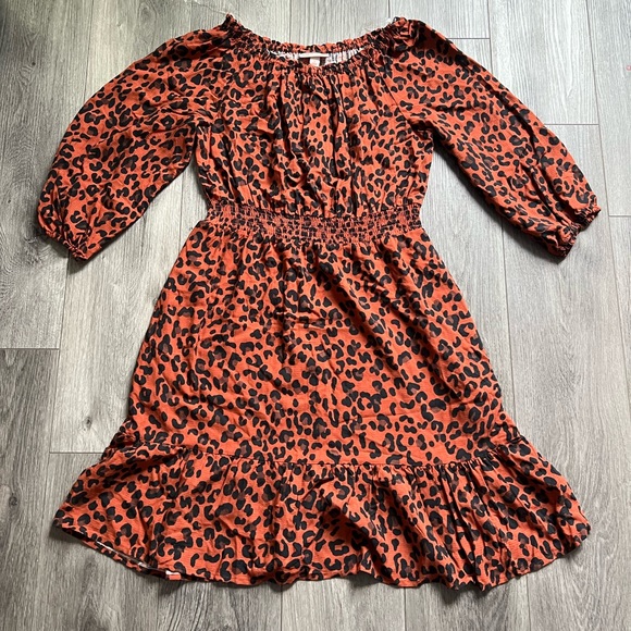 Women's Dress 3/4 Sleeve - Knox Rose Dark Brown Leopard Print - Picture 2 of 4